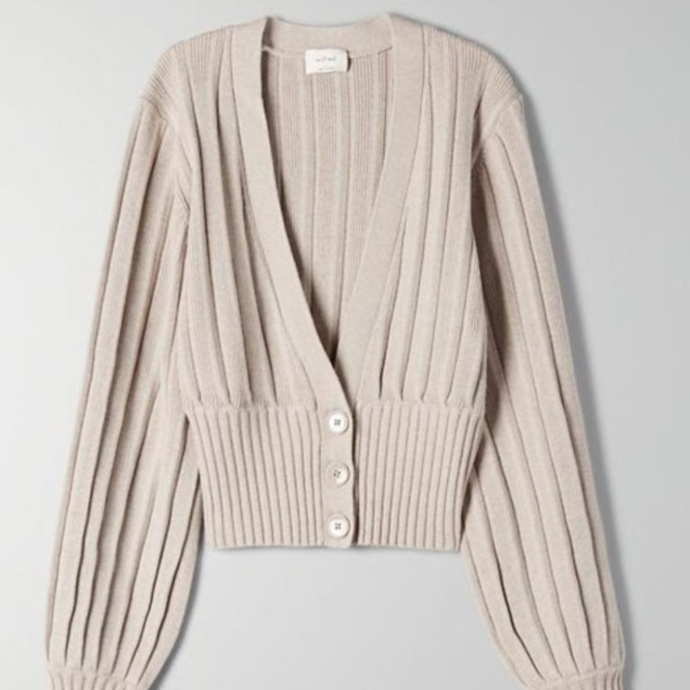 S Aritzia New Plunge Front Cardigan in Herring